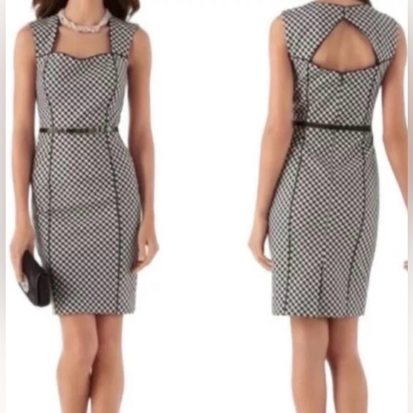 White House Black Market Dresses & Skirts - White House Black Market Sleeveless Black/White Gingham Sheath Dress Size 8